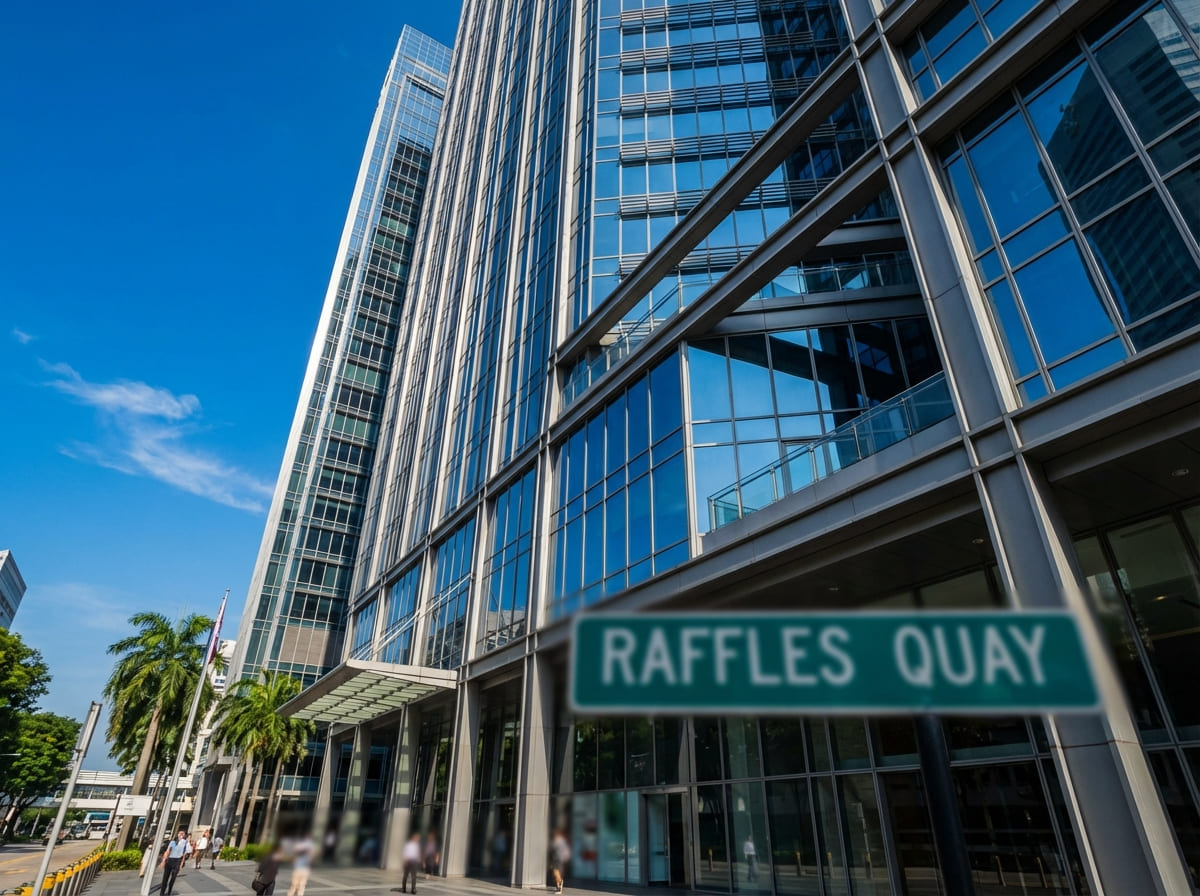 6 Raffles Quay exterior. Crypto License Asia Singapore headquarters
